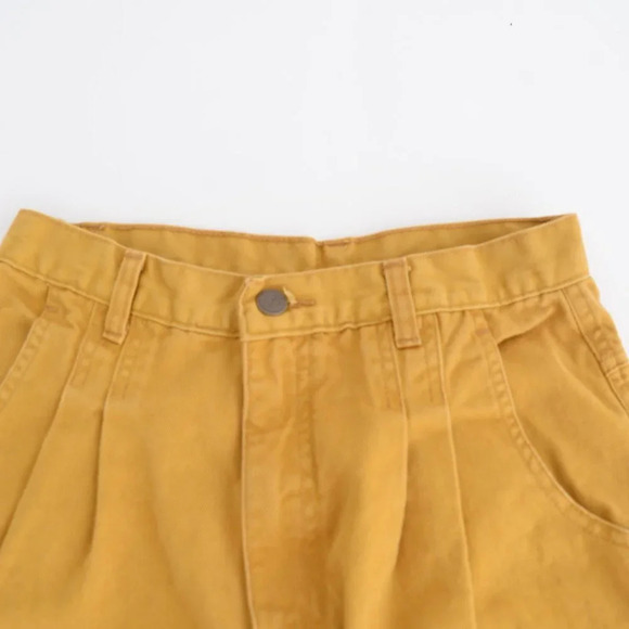 Vintage Oscar de la Reta Mustard High Waisted 100% Cotton Pants  Size 10 - Picture 8 of 12